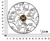 Orologio da parete visi design stilizzati in metallo nero 50cm  40627 - foto 5