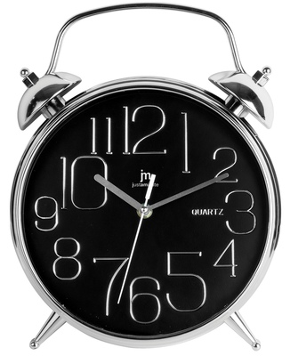 Orologio da parete a forma di sveglia sfondo nero 00815N LOWELL