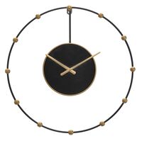 Orologio da muro moderno nero con particolari gold 61cm  41109