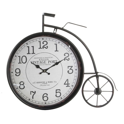 Orologio a muro bicicletta metallo nero sprazzi ruggine quadrante chiaro 39880 COLORI E LUCI