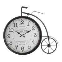 Orologio a muro bicicletta metallo nero sprazzi ruggine quadrante chiaro 39880 COLORI E LUCI