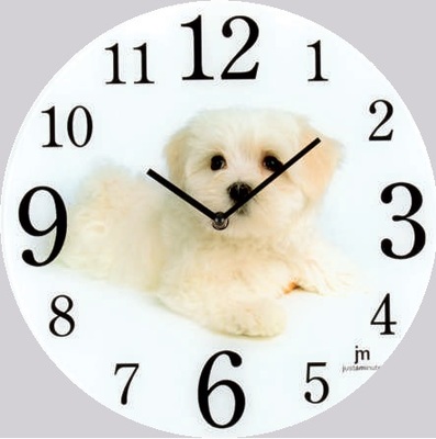 Orologio con cagnolino maltese bianco 33cm 14888 LOWELL