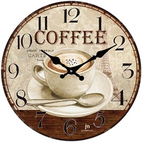 Orologio da parete in vetro lucido tazzina di caff&egrave; 33,5cm 14858 LOWELL