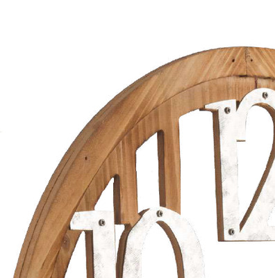 Orologio da parete grande scheletrato in legno con inserti in metallo d. 50cm 21538 LOWELL