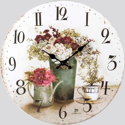 Orologio parete vasi con fiorellini 33cm 21454 LOWELL