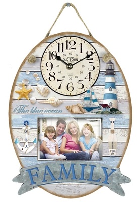 Orologio parete ovale 30x40 mare 33231 COLORI E LUCI
