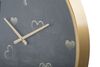 Ulteriore dettaglio di Orologio nero cuoricini dorati bordo oro 60cm  40533
