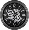 Orologio da parete nero 36cm ingranaggi rotanti vetro frontale 21539 LOWELL