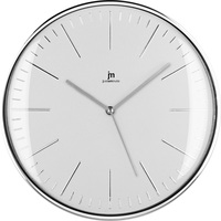 Orologio parete 35 cm cromo sfondo bianco movimento silenzioso  43698