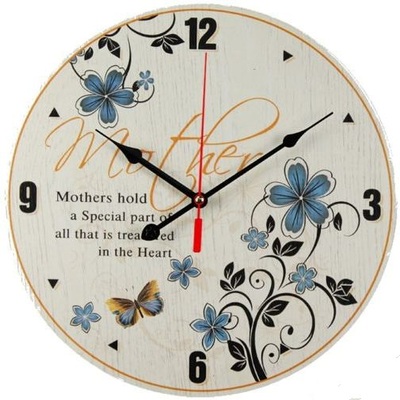 Orologio parete fiorellini azzurri 40cm 33226 LUCI E COLORI