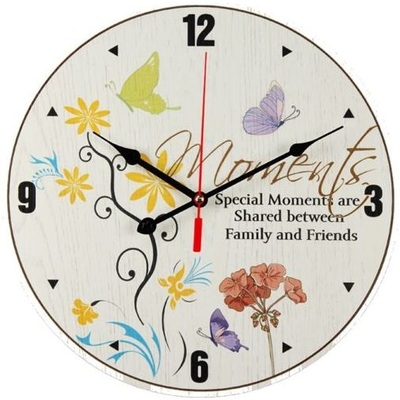 Orologio parete fiorellini stilizzati 40cm 33227 COLORI E LUCI