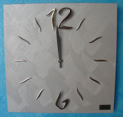 Orologio parete quadrato 40x40 grigio perla 11465 LOWELL