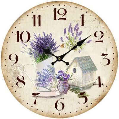 Orologio parete lavanda casetta 58cm 32530 COLORI E LUCI
