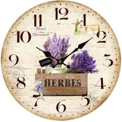 Orologio parete lavanda Herbes 58cm 32531 COLORI E LUCI