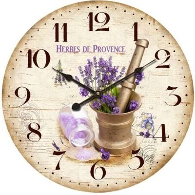 Orologio parete lavanda con mortaio 58cm 32529 COLORI E LUCI