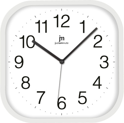 Orologio parete quadrato silenzioso cornice bianca facile da abbinare  45124