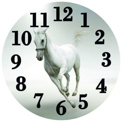 Orologio parete cavallo bianco 30cm 33221 COLORI E LUCI