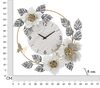 Orologio da parete con decoro di fiori oro grigio e bianco 64x64cm  41111 - foto 5