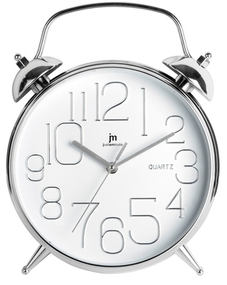 Orologio da parete forma sveglia cromo 00815B LOWELL