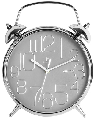 Orologio da parete cromato sfondo grigio 00815G LOWELL