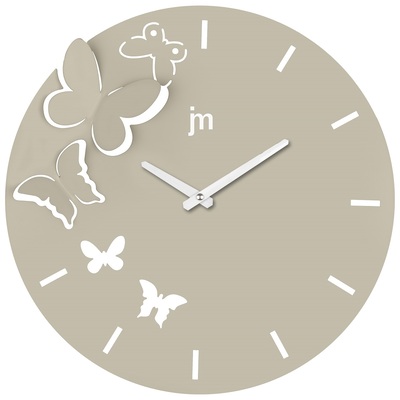 Orologio farfalle intagliate tortora da parete 40cm 14982T LOWELL
