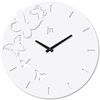 Orologio da parete farfalle romantiche rilievo in metallo bianco 40cm 14982B LOWELL