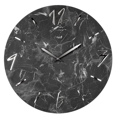 Orologio da parete grande nero effetto marmo numeri cromati 50cm 11457 LOWELL