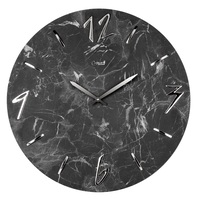 Orologio da parete grande nero effetto marmo numeri cromati 50cm 11457 LOWELL