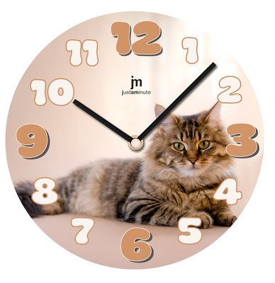 Orologio parete bellissimo gatto elegante e tenero vetro 33cm  45141