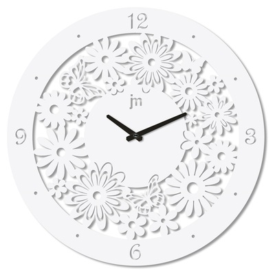 Orologio da parete pizzo di fiori in metallo bianco 50cm 14984B LOWELL