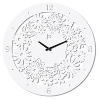 Orologio da parete pizzo di fiori in metallo bianco 50cm 14984B LOWELL