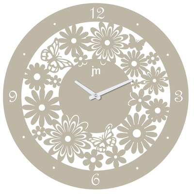 Orologio da parete intaglio di fiori in metallo tortora 50cm 14984T LOWELL