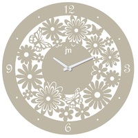 Orologio da parete intaglio di fiori in metallo tortora 50cm 14984T LOWELL