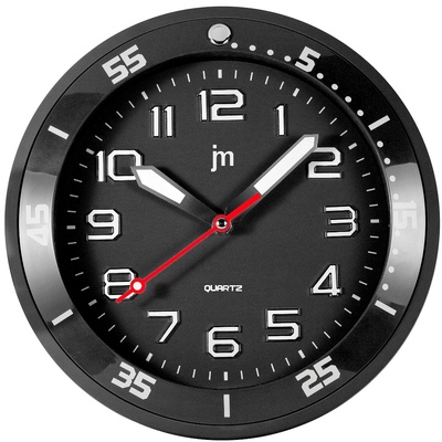 Orologio parete nero silenzioso 27cm gomma 00711N LOWELL