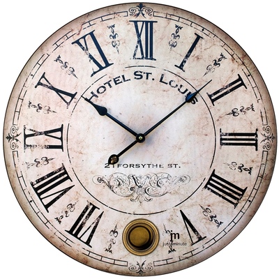 Orologio parete anticato con pendolo d. 47,5cm 21405 LOWELL