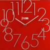 Orologio quadrato parete rosso 30x30 numeri sparsi rilievo 14535R LOWELL