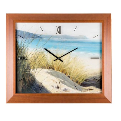 Orologio parete 70x60cm con sfondo di mare e spiaggia con dune di sabbia 11194-B LOWELL