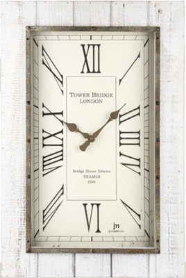 Orologio parete shabby bianco anticato 40x60cm 21477 LOWELL