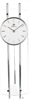 Orologio pendolo moderno bianco-cromo 18x63 14548B LOWELL