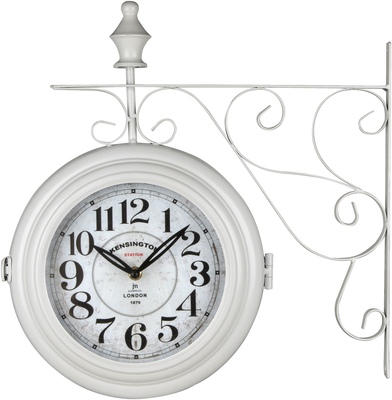 Orologio a bandiera staffa shabby bianco d. 26 14753 LOWELL