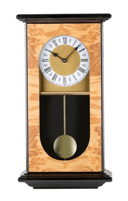 Orologio da parete a pendolo con dettagli texture radica 8009 LOWELL