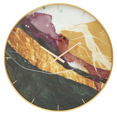 Orologio grande 80cm vetro design astratto nero bordeaux ottanio oro  40937