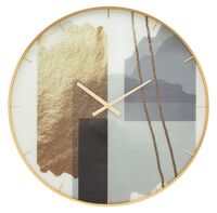 Orologio parete 80cm a quadro astratto grigio nero oro  40943