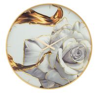 Orologio parete 80cm design a quadro splendida rosa bianca  40945