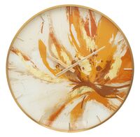 Orologio a quadro da parete 60cm decoro fiore giallo  40942