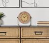 Orologio da appoggio in legno e rattan con supporto in metallo 23,5x24cm  40632 - foto 4