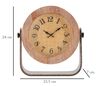 Orologio da appoggio in legno e rattan con supporto in metallo 23,5x24cm  40632 - foto 5