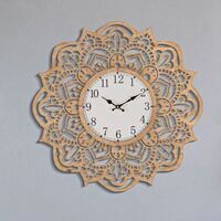 Magnifico orologio parete legno 60cm pizzo design arabesco  40626