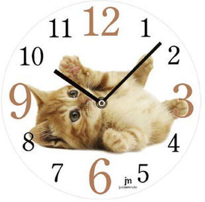 Orologio parete gattino beige giocherellone LOWELL