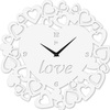 Orologio da parete a forma di cuore bianco 40cm circondando da piccoli cuori 14980B LOWELL
